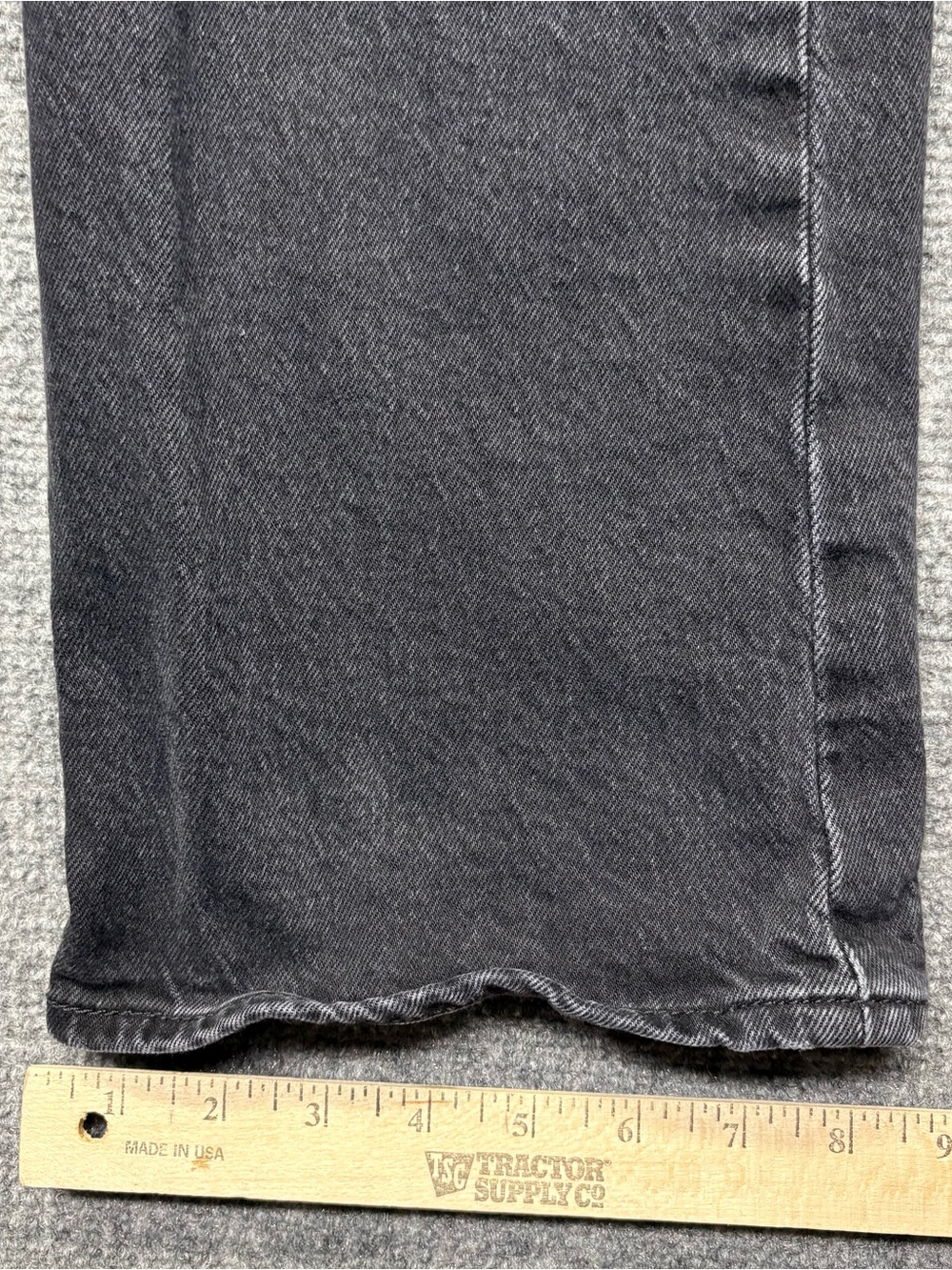 Levis Premium Jeans Womens 25x33 Black Ribcage Boot Button Fly Big E - Picture 12 of 16
